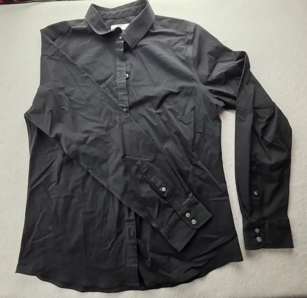 Untuckit For Her Womens Button Down Black Shirt Size 10